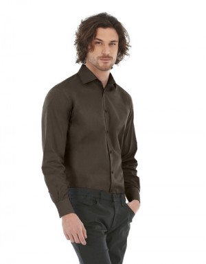 B+C Poplin Shirt Black Tie Long Sleeve