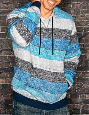 Burnside Printed Striped Marl Pullover