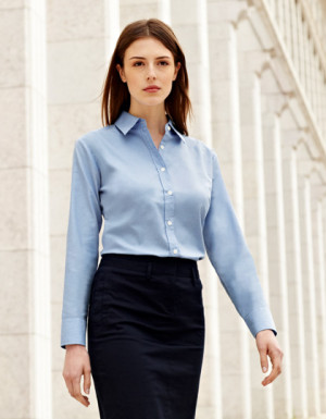 Fruit of the Loom Lady-Fit Long Sleeve Oxford Blouse