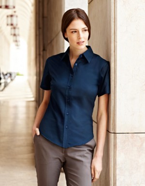 Fruit of the Loom Lady-Fit Short Sleeve Oxford Blouse