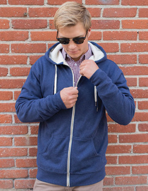 Independent Unisex Sherpa Lined Zip Hooded Jacket