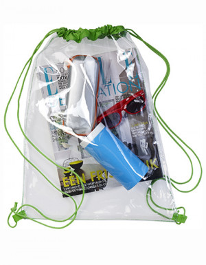 L-merch Transparent PVC Drawstring Backpack