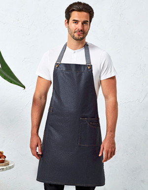 Premier Workwear District Waxed Look Denim Bib Apron