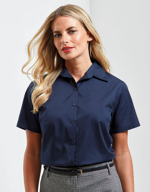 Premier Workwear Ladies Poplin Blouse Short Sleeve (Damenbluse/Kurzarm)