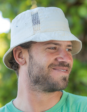 Result Headwear Deluxe Washed Cotton Bucket Hat With Side Mesh Panels