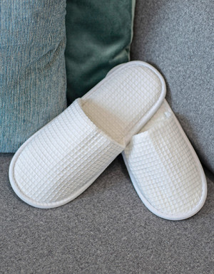 Towel City Waffle Mule Slippers