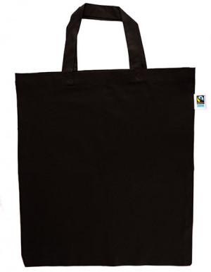 Printwear Fairtrade Cotton Bag Short Handles Black