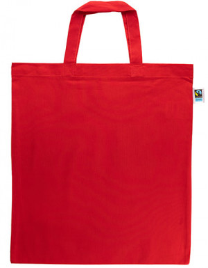 Printwear Fairtrade Cotton Bag Short Handles Red (ca. Pantone 200C)
