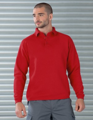 Russell Workwear-Sweatshirt mit Kragen und Knopfleiste