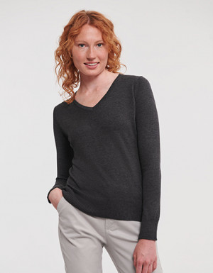 Russell Collection Ladies´ V-Neck Knitted Jumper