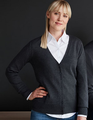 Russell Collection Ladies´ V-Neck Knitted Cardigan