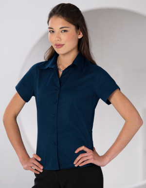 Russell Collection Kurzärmelige Twill-Bluse