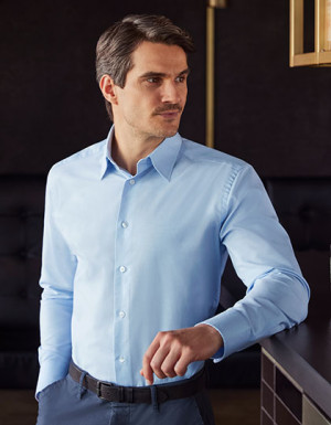 Russell Collection Men´s Long Sleeve Tailored Oxford Shirt