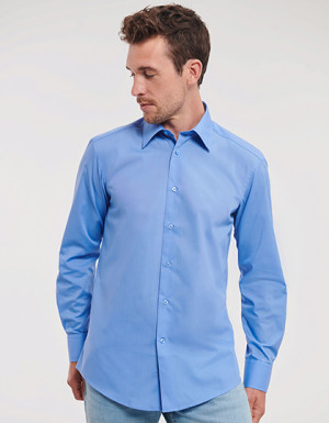 Russell Collection Men´s Long Sleeve Tailored Polycotton Poplin Shirt