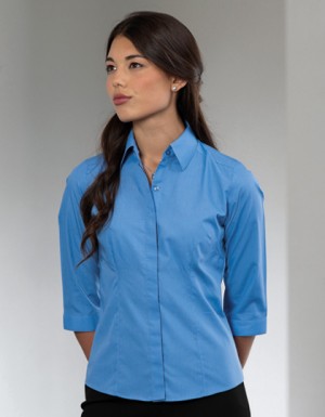 Russell Collection Popeline-Bluse mit 3/4-Arm