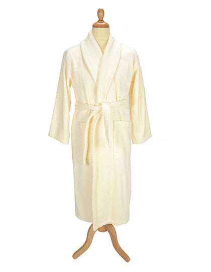 ARTG Bathrobe Shawl Collar Ivory