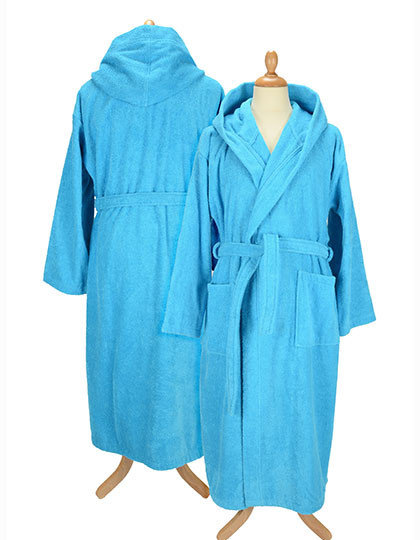 ARTG Bathrobe With Hood Aqua Blue