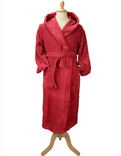 ARTG Bathrobe With Hood Deep Red