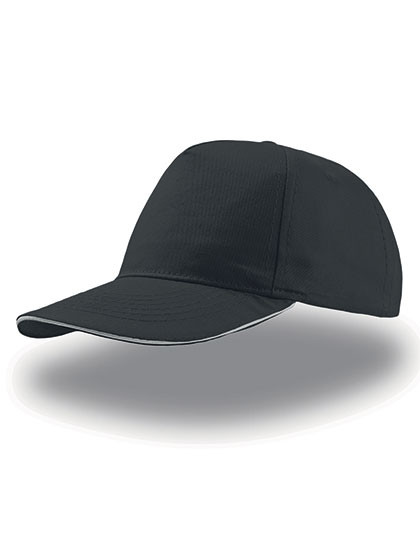 Atlantis Headwear Start Five Sandwich Cap Black