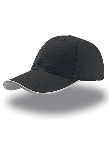Atlantis Headwear Zoom Piping Sandwich Cap Black