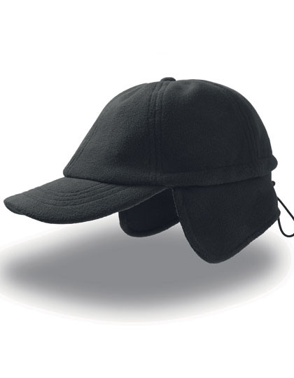Atlantis Headwear Snow Flap Stopper Cap Black