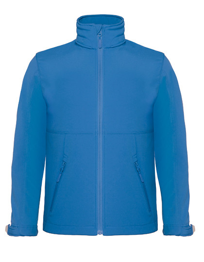 B&C COLLECTION Kids´ Hooded Softshell Jacket Azure
