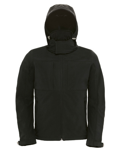 B&C COLLECTION Men´s Hooded Softshell Black