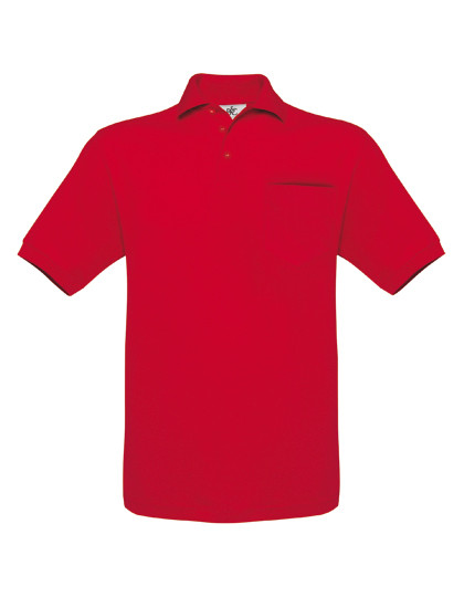 B&C BE INSPIRED Unisex Polo Safran Pocket Red