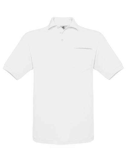 B&C BE INSPIRED Unisex Polo Safran Pocket White