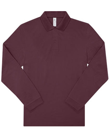 B&C BE INSPIRED My Polo 180 Long Sleeve Burgundy