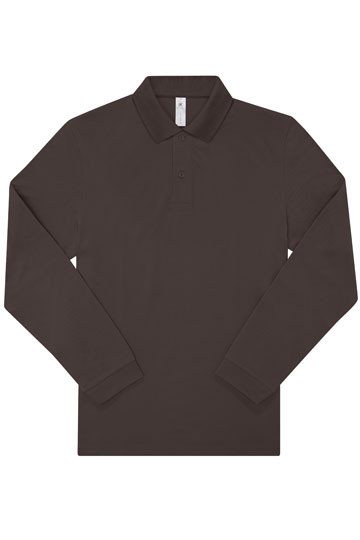 B&C BE INSPIRED My Polo 180 Long Sleeve Roasted Coffee