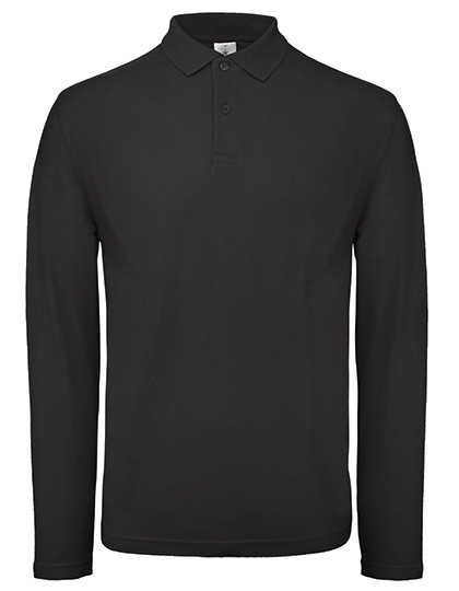 B&C BE INSPIRED Men´s Long Sleeve Polo ID.001 Black