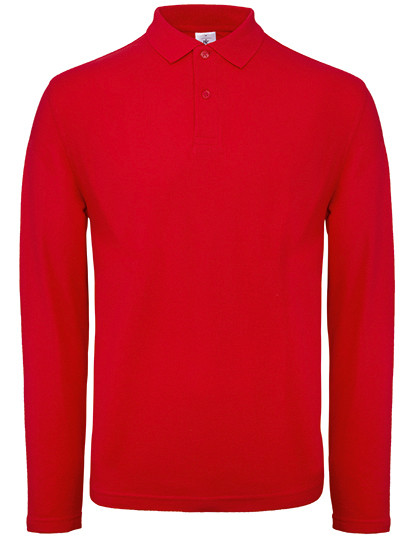 B&C BE INSPIRED Men´s Long Sleeve Polo ID.001 Red