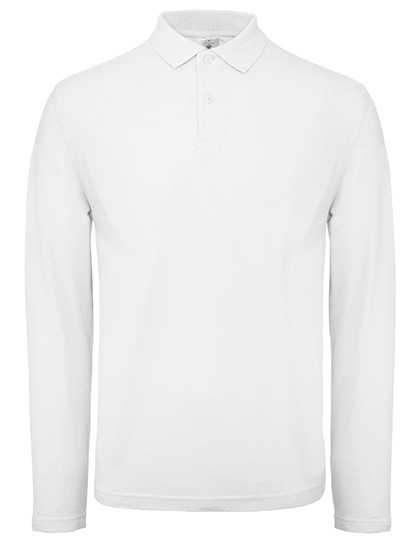 B&C BE INSPIRED Men´s Long Sleeve Polo ID.001 White