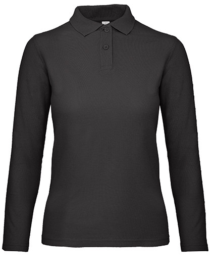 B&C BE INSPIRED Women´s Long Sleeve Polo ID.001 Black