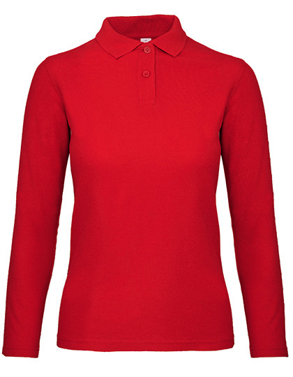 B&C BE INSPIRED Women´s Long Sleeve Polo ID.001 Red