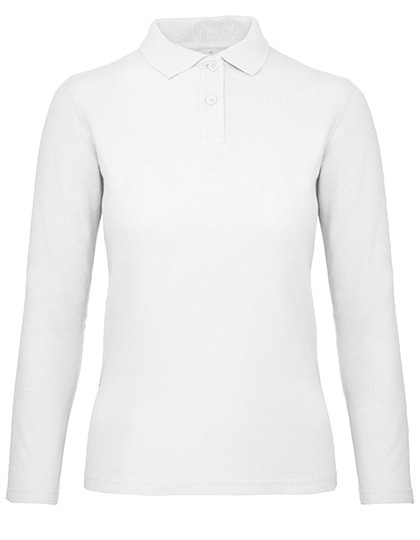 B&C BE INSPIRED Women´s Long Sleeve Polo ID.001 White