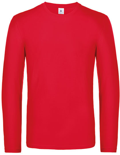B&C BE INSPIRED Men´s T-Shirt #E190 Long Sleeve Red