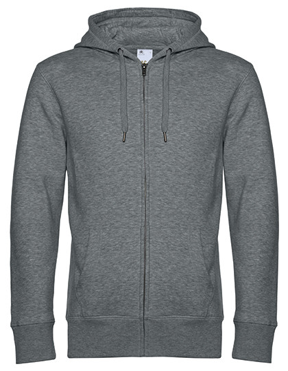 B&C BE INSPIRED KING Zipped Hood Jacket_° Heather Mid Grey