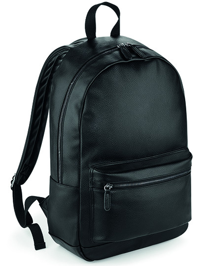 BagBase Faux Leather Fashion Backpack Black