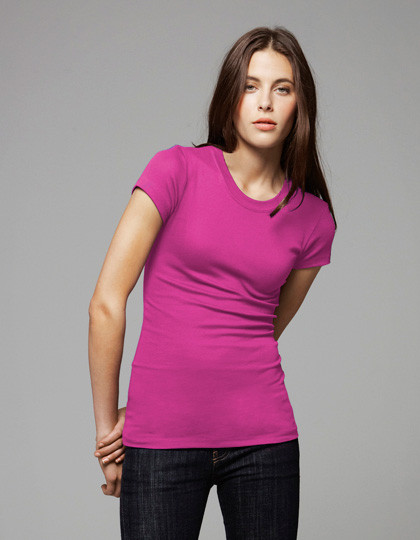 Bella Sheer RibCrew Neck T-Shirt Cream