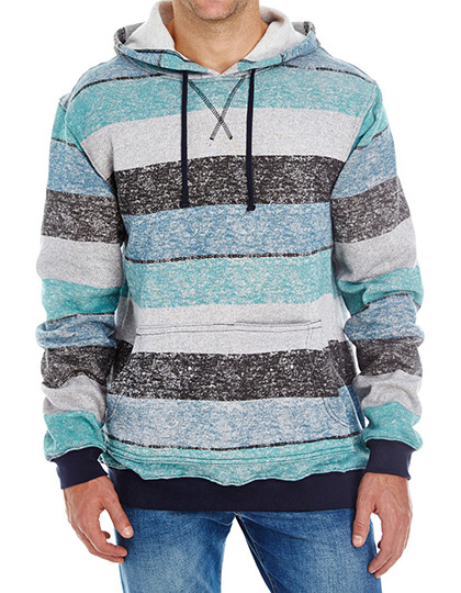 Burnside Printed Striped Marl Pullover Lt. Blue - Black (Striped)