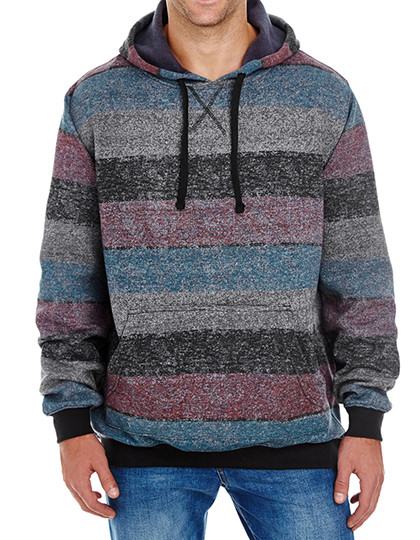 Burnside Printed Striped Marl Pullover Red - Black (Striped)