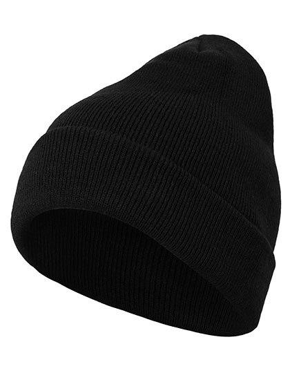Build Your Brand Heavy Knit Beanie Black