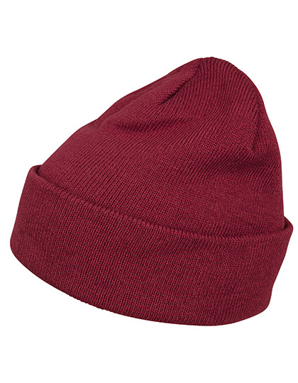 Build Your Brand Heavy Knit Beanie Burgundy