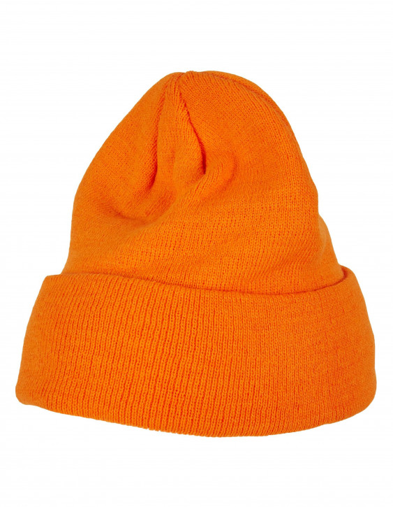 Build Your Brand Heavy Knit Beanie Orange