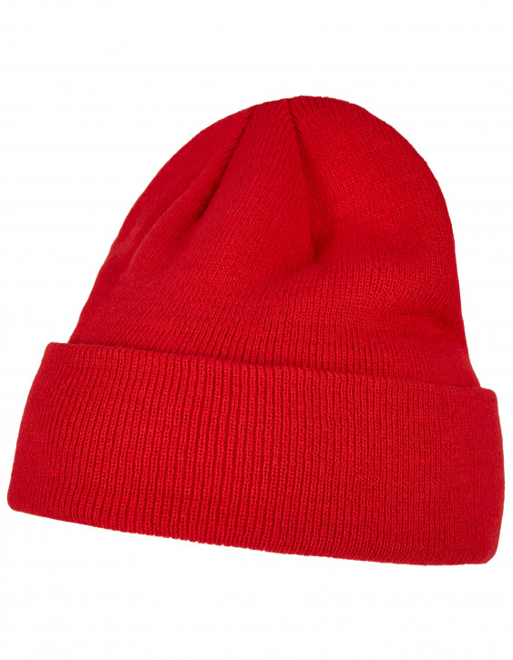 Build Your Brand Heavy Knit Beanie Red
