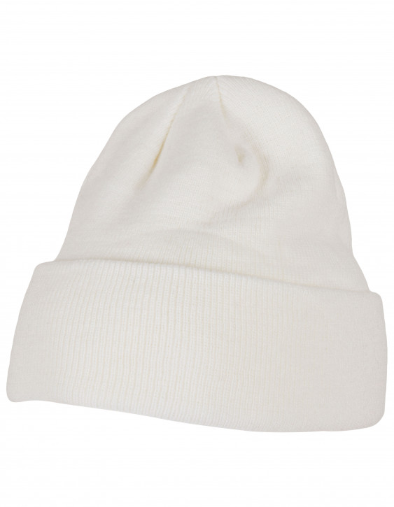 Build Your Brand Heavy Knit Beanie White