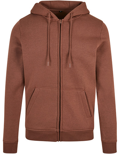 Build Your Brand Heavy Zip Hoody Bark