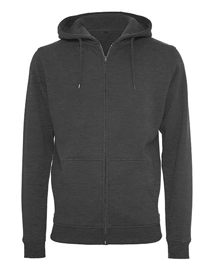 Build Your Brand Heavy Zip Hoody Charcoal (Heather)